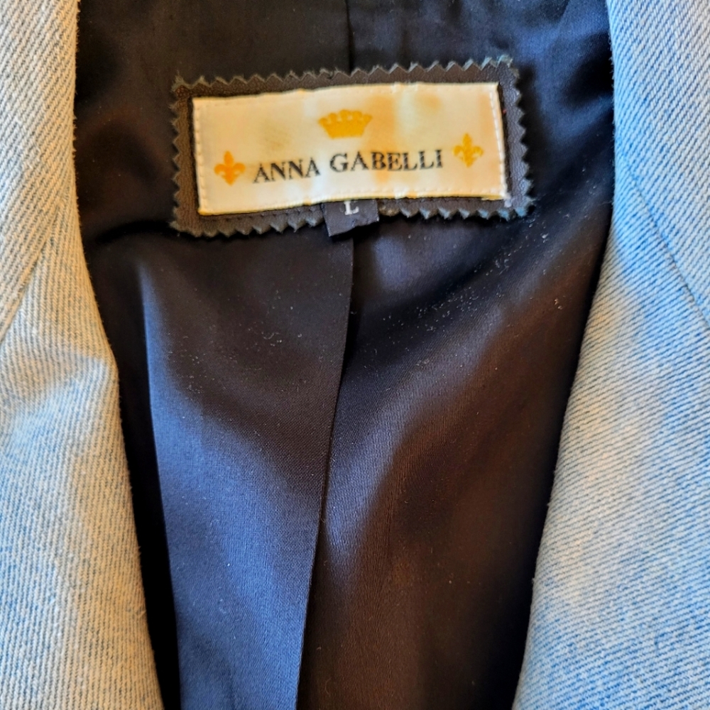 Anna Gabelli leather and denim jacket